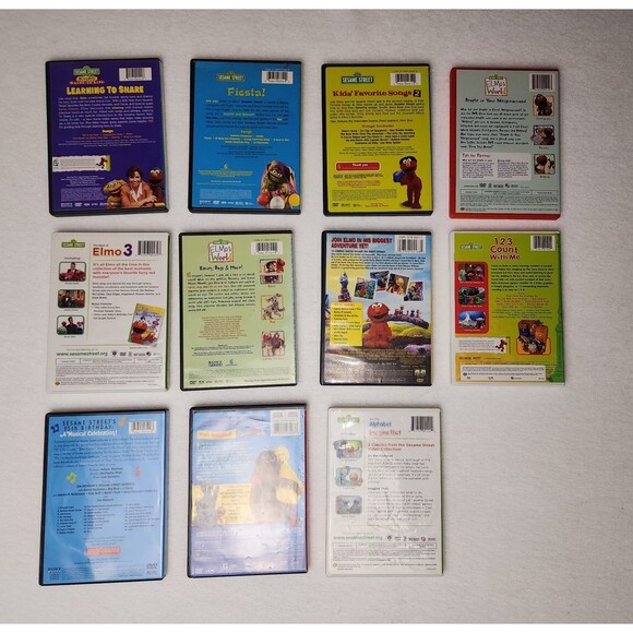 Elmo & Sesame Street DVD Lot Of 11: Learning To Share, Elmo's World,Grouchland.. - Picture 2 of 12